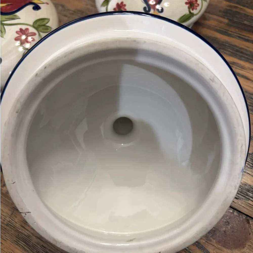 Pier 1 Vallarta Large Cookie Jar Canister With Handles - Picture 8 of 13